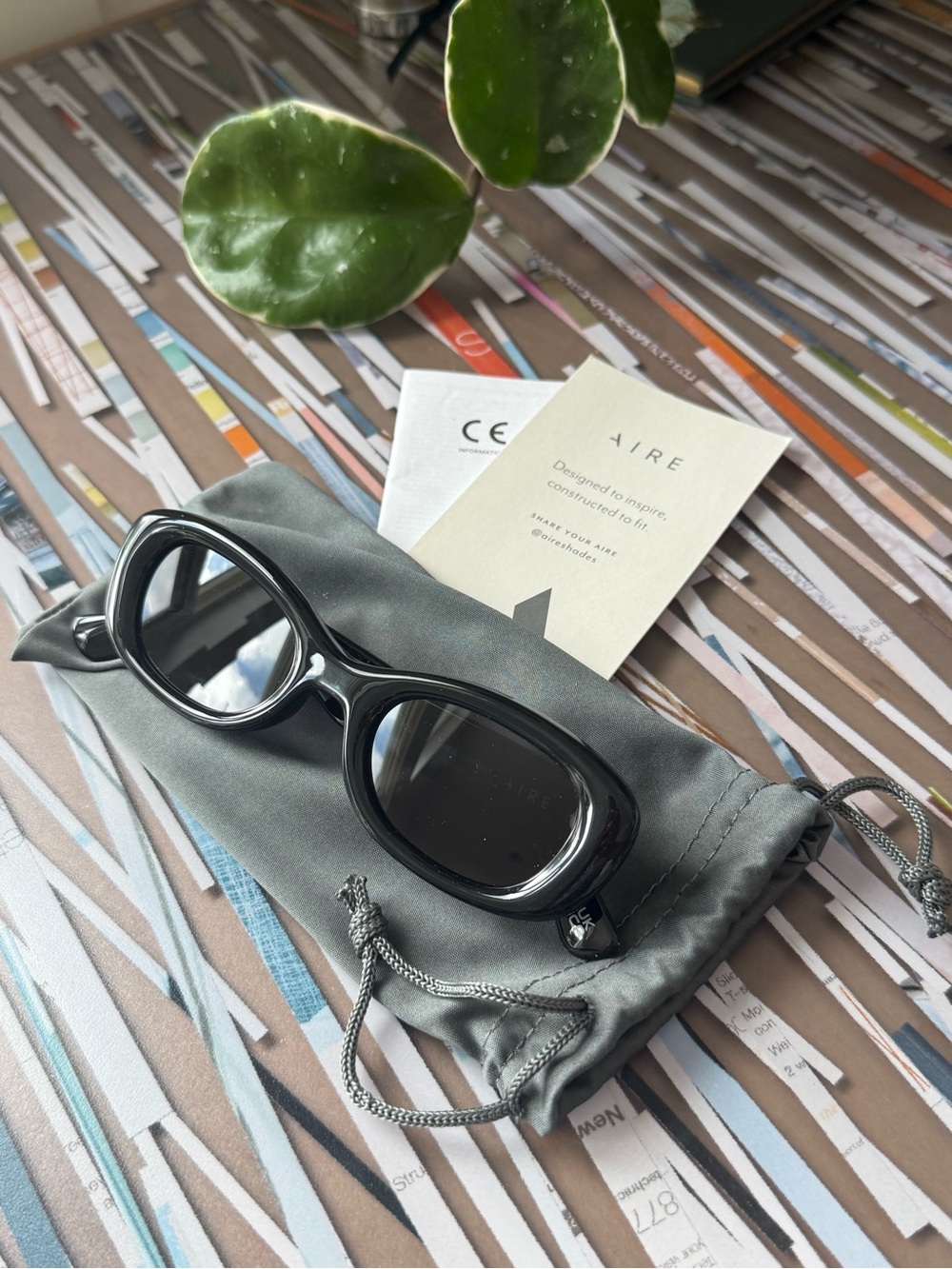 Aire Black Calisto Sunglasses with Protective Pouch